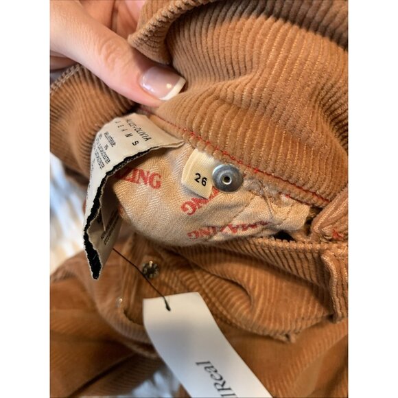 Alice Olivia Authentic Solid Bronze Brown Corduroy Flare Jeans Righ Rise 26 - Picture 9 of 9
